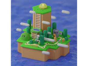 Yoshi's isola super Mario 3d print model - Mito3D
