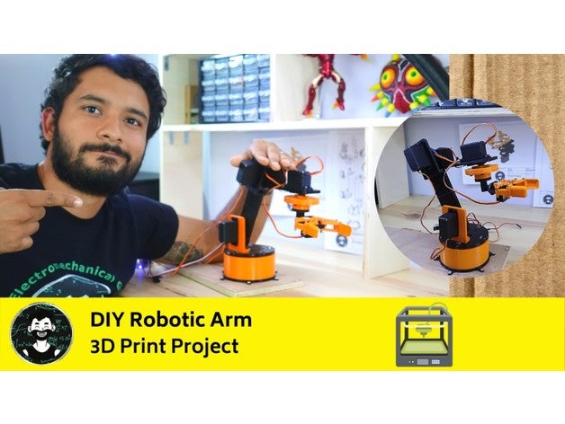 diy robot arm arduino robotarm 3D print model - Mito3D