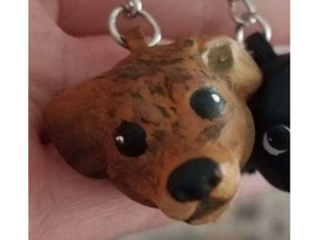 chiweenie flipped ear keychain honey chihuahua dachshund dog keychains 3d print model - Mito3D