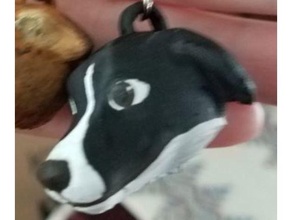 greyhound collie mix keychain willow border dog keychains 3d print model - Mito3D