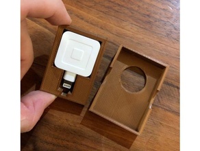 Quadrat Leser Blitz Kopfhörer tragen Fall Mantel Karte Streifen Magnetstreifen 3d print model - Mito3D