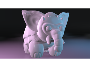 verhungern Elefant Mini Brettspiel Kreatur dnd Spiel Miniatur Monster Oddworks Video 3d print model - Mito3D