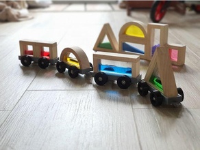 train rainbow blocks toy 3d print model - Mito3D