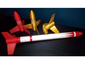 papel foguetes Diversão crianças foguete 3d print model - Mito3D