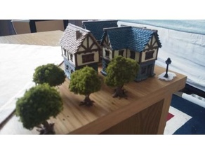 mittelalterlich Haus geformt gemauert breit Ausführung Gebäude Miniatur Modell 3d print model - Mito3D
