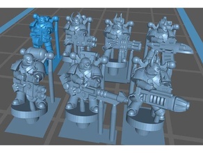 evil marines heavy weapons galactic crusaders remix 6mm chaos space epic epic40k 40k armageddon scale 3d print model - Mito3D
