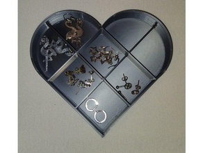 cuore forma vassoio gioielleria Astuccio guaina scatola 3d print model - Mito3D