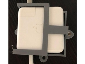 macbook 60 watt desk mount cablemanagement cable management charger air pro minimalist power supply 3d print model - Mito3D