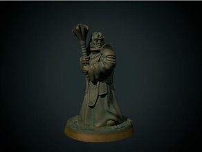 cleric 28mm supportless fdm friendly dnd dungeons dragons fantasy frostgrave paladin warhammer 3d print model - Mito3D