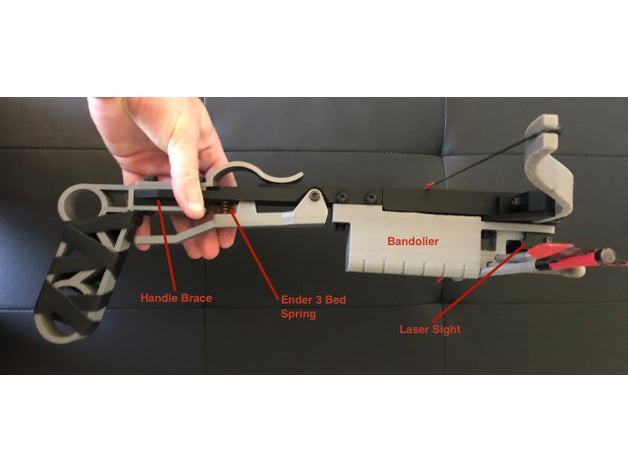 apocalypse crossbow reflex bow & laser-sight bandolier mod 3D print model - Mito3D
