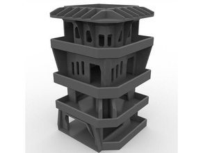 modular brutalista edificio 28mm miniatura miniaturas mesa juego azar terreno guerra martillo 40k 3d print model - Mito3D