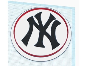 nyn modulaire logo insérer base ball mlb York Yankees 3d print model - Mito3D