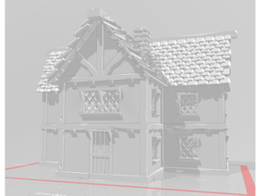 medieval casa conformado amplio versión edificio miniatura modelo 3d print model - Mito3D