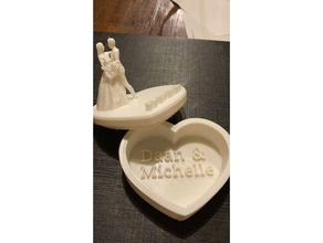 wedding box & couple 3d print model - Mito3D