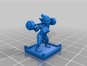 goblin ragazza peso sollevatore reup 3d print model - Mito3D