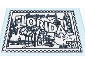 Floride timbre mur plaque 3d print model - Mito3D