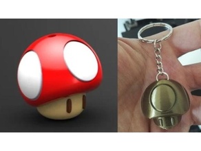mushroom mario keychain 3d keychains accesories accessory champignon toad kart porte-clefs porte cls smash bros super videogame video game games 3d print model - Mito3D