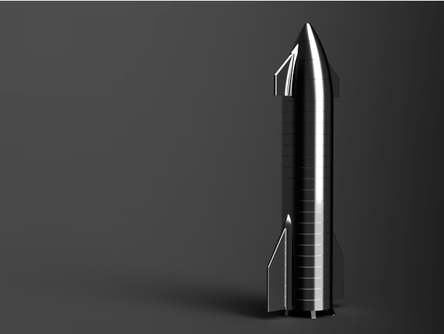 spacex Raumschiff sn8 elonmusk Elon Moschus falcon9 Falke schwer Modell Rakete bfr starten Starhopper Tesla 3D print model - Mito3D
