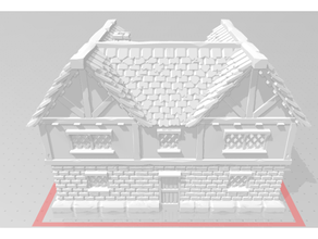 Ortaçağa ait ev şekilli Tuğlalı geniş versiyon bina minyatür model 3d print model - Mito3D