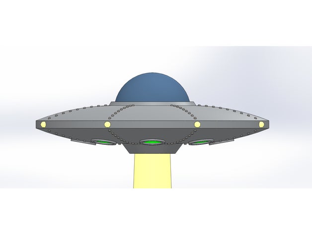 retro ufo 1 flying saucer alien spaceship fantasy martian support space 3D print model - Mito3D