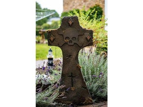 halloween tombstone decoration - skull 3d print model - Mito3D