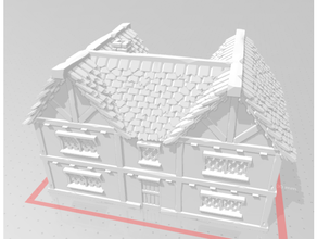 medieval casa conformado amplio versión edificio miniatura modelo 3d print model - Mito3D