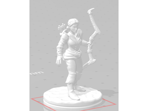 rpg mini - human bow captain female 3d print model - Mito3D