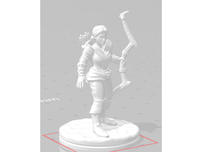 rpg mini umano arco Capitano femmina 3d print model - Mito3D