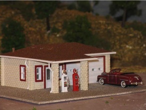 ho scale vintage gas station 3d print model - Mito3D