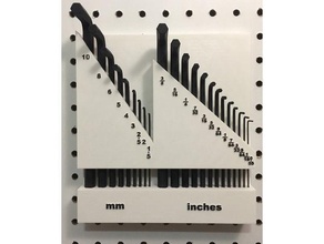 metric imperial hex pegboard holder allenkey allenkeyholder bondhus metricallenkey 3d print model - Mito3D