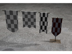 medieval banners banner boardgames board game dungeons dragons easy print flag flags model props roleplaying tabletop gaming wall mount wargaming 3d print model - Mito3D