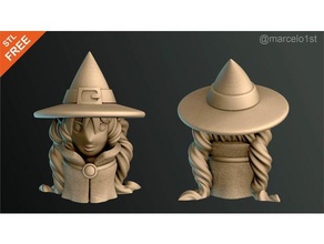 bruxa Preto fofa Sombrio decoração menina Bruxas feriado Magia assustador feitiçaria terror 3d print model - Mito3D