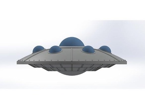 retro ufo 2 flying sauser alien spaceship fantasy martian support space 3d print model - Mito3D