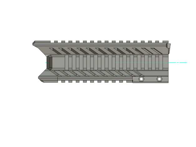 airsoft handgaurd m4 3D print model - Mito3D