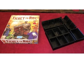 ticket ride game box organizer boardgame boardgames accessories inserts 3d print model - Mito3D