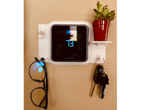honeywell t5 smart thermostat mount decorative practical decor key hanger planter shelf wall 3d print model - Mito3D