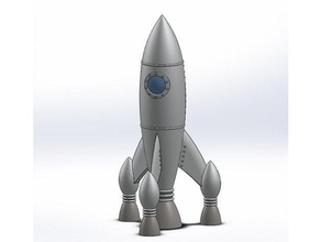 retrò razzo 1 supporti necessario fantasia supporto scifi spazio navicella spaziale 3d print model - Mito3D
