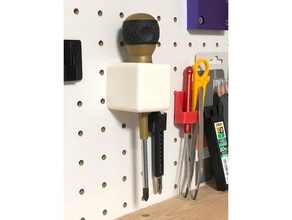 cube screwdriver holder pegboard 3d print model - Mito3D