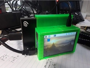 raspberry pi 4 35 screen portable drive sleeve 3d print model - Mito3D