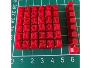 personalizable letras sello conjunto soporte plantilla openscad scad 3d print model - Mito3D