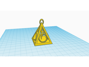 harry potter deathly hallows keychain 3d print model - Mito3D