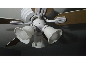 plafond ventilateur lampe ombre 2 heure impression heures abat jour vase mode 3d print model - Mito3D