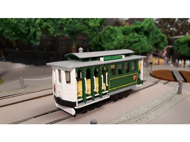 san francisco cable car ho h0 tram 3D print model - Mito3D