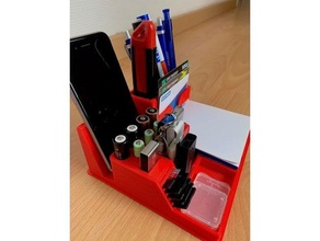 desktop organizer ledger nano holder battery card cutter desk micro sd pen post-it smartphone usb stick 3d print model - Mito3D