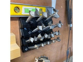 metric forstner bit holder mounts wall kreg screws - keith's test garage cr10s creality cr-10s keithstestgarage tools tool woodworking workshop 3d print model - Mito3D