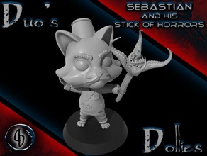 Sebastian bastone orrori 28mm chibi dnd Halloween orrore miniatura 3d print model - Mito3D