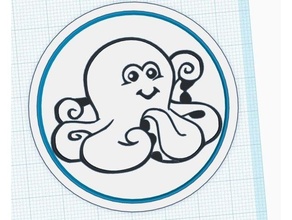 cute octopus modular logo insert 3d print model - Mito3D