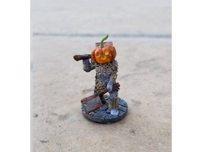 pumpkin cleaver skeleton 28mm 28mmscale miniature dnd halloween miniatures 3d print model - Mito3D