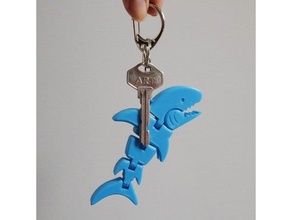 tiny shark flexy keychain cute sea creature fish flex flexi flexible hardprint taiwan 3d print model - Mito3D