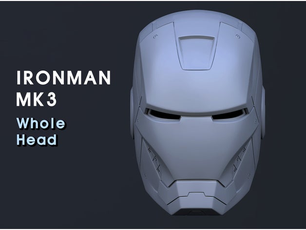 iron man mk head unwearable 3D print model - Mito3D